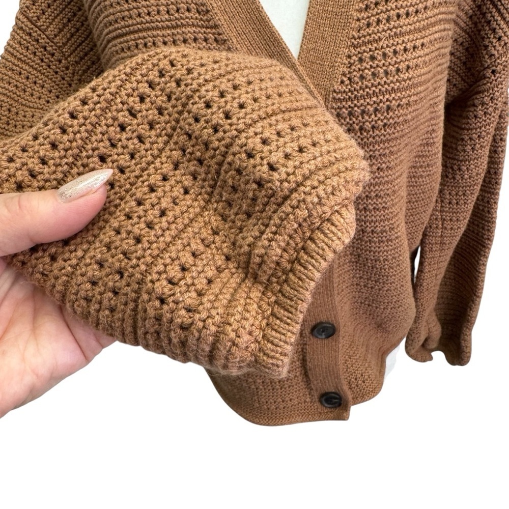 GAP 100% Cotton Cozy Brown Knit Sweater Size M - Picture 4 of 10